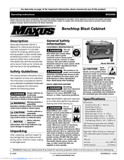 Maxus Benchtop Blast Cabinet MXS3000 Operating Instructions Manual