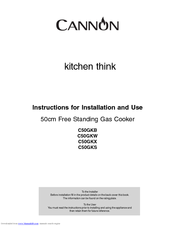 Cannon C50GKXF Instructions For Installation And Use Manual