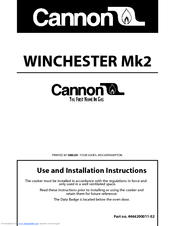 Cannon 4466200011-02 Use And Installation Instructions