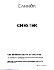Cannon CHESTER 10540G Use And Installation Instructions