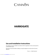 Cannon HARROGATE C60DH Use And Installation Instructions