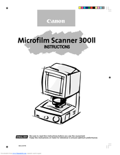 Canon Microfilm Scanner 300II Instructions Manual