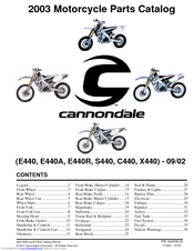 Cannondale E440 2003 Parts Catalog