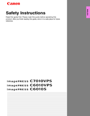 Canon imagePRESS C7010VPS/C6010VPS/C6010S Series Safety Instructions