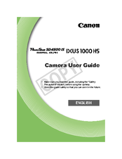 Canon POWERSHOT 1000 HS User Manual