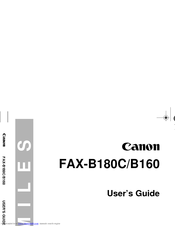 Canon FAX-B160 User Manual