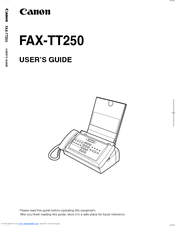 Canon FAX-TT250 User Manual