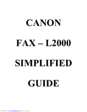 Canon L2000 Simplified Manual