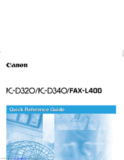 Canon PC-D320 Quick Reference Manual