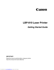 Canon LBP-810 Getting Started Manual