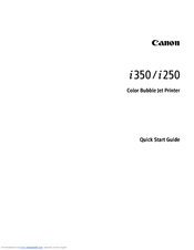 Canon -i350 - i 350 Color Inkjet Printer Quick Start Manual