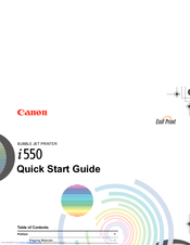 Canon I550 I550 Quick Start Manual