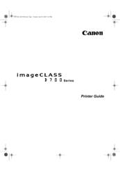Canon imageCLASS D760 Printer Manual
