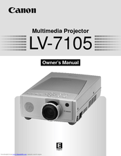Canon LV-7105 Owner's Manual