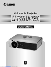 Canon 7355 - LV XGA LCD Projector Owner's Manual