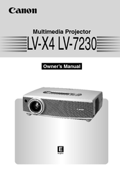 Canon LV7230 - Multimedia Computer TV Projector Owner's Manual