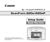 Canon 3323B001 - imageFORMULA ScanFront 220e Setup Manual