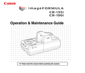 Canon imageFORMULA CR-190i Operation & Maintenance Manual