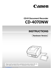 Canon CD-4070NW Instructions Manual