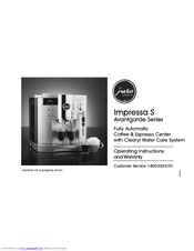 Jura Capresso Impressa S Avantgarde Series Operating Instructions Manual
