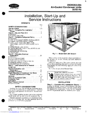 Carrier 09DK064 Installation, Start-Up And Service Instructions Manual