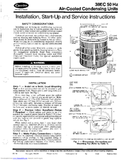 Carrier 38EC Installation, Start-Up And Service Instructions Manual