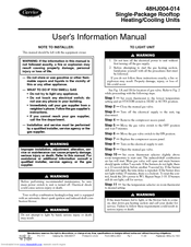 Carrier 48HJ004 User's Information Manual