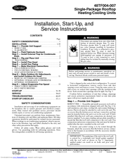 Carrier 48TF004-007 Installation, Start-Up And Service Instructions Manual
