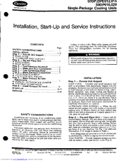Carrier DPE014 Installation, Start-Up And Service Instructions Manual