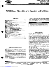 Carrier 50DP020 Installation, Start-Up And Service Instructions Manual