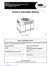 Carrier 50GL-A Owner's Information Manual