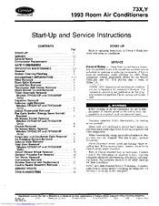 Carrier 73Y Start-Up And Service Instructions