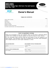 Carrier EEZ 38MVC Owner's Manual
