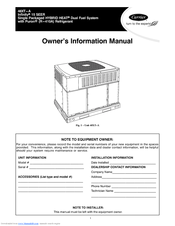 Carrier INFINITIR 15 SEER 48XT-A Owner's Information Manual