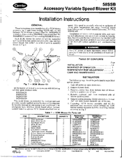 Carrier 58SSB Installation Instructions Manual