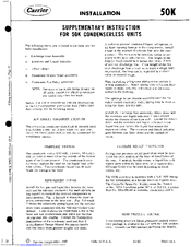 Carrier 50K Installation Instructions Manual