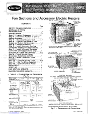 Carrier 40FS Installation, Start-Up And Service Instructions Manual
