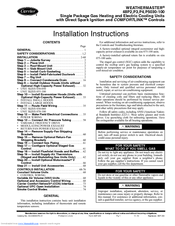 Carrier WEATHERMASTER 48P2100 Installation Instructions Manual