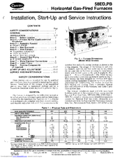 Carrier 58PB Installation, Start-Up And Service Instructions Manual