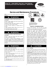 Carrier IDEALCOMFORT 58MVC Service And Maintenance Procedures Manual