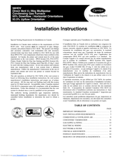 Carrier DIRECT VENT 4 58HDV Installation Instructions Manual