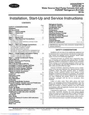 Carrier AQUAZONE 50PEC18 Installation, Start-Up And Service Instructions Manual