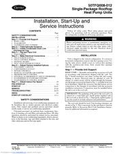 Carrier 50TFQ008-012 Installation, Start-Up And Service Instructions Manual