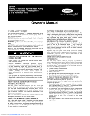 Carrier Infinity 25VNA Owner's Manual