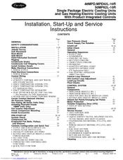 Carrier MPE62L-10R Installation, Start-Up And Service Instructions Manual
