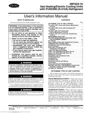 Carrier 48PG03---16 User's Information Manual