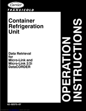 Carrier Container Refrigeration Unit Operating Instructions Manual