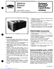 Carrier PACKAGED AIR COOLED FLOTRONIC 30GB060 Advance Product Data