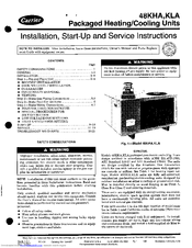 Carrier KLA Installation, Start-Up And Service Instructions Manual