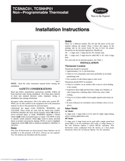 Carrier TCSNAC01 Installation Instructions Manual